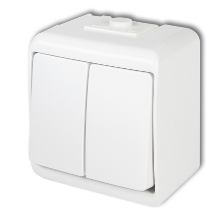 JUNIOR BIAŁY ŁĄCZNIK NT SERYJNY 2X IP54 ZACISKI ŚRUBOWE 10AX 250V
