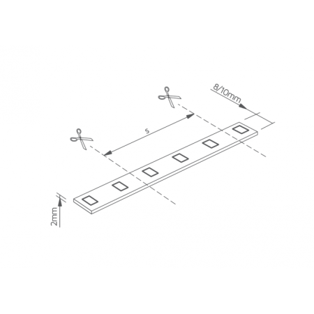 TAŚMA LED Z DIODAMI SAMSUNG 7.7W/1M 5M 8MM 12V DC IP20 ŚCIEMN. 830 WW 3000K CRI85+ 96XLED/1M 120ST