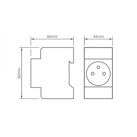 GN-35 GNIAZDO 1-FAZ Z/U 16A 230V AC IP20 NA SZYNĘ TH35