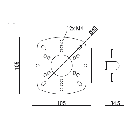 US H-D-1 UCHWYT SŁUPOWY DO KAMER UNIWERSALNY