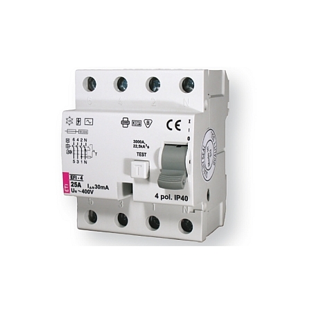 EFI-P4 63A/ 30MA/A WYŁĄCZNIK RÓŻNICOWY 63A 4P 4M 30MA A 10KA