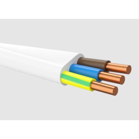 N2XH-JP  3X  1.5 ŻO RE BIAŁY PRZEWÓD INSTALACYJNY PŁASKI BEZHALOGENOWY 0.6/1KV KL.1 B2CA BĘBEN