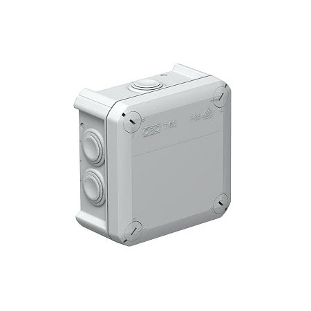 T 60 PUSZKA INSTALACYJNA NT 114X114X57 POKRYWA PEŁNA IP66 IK07 JASNOSZARY T-SERIA