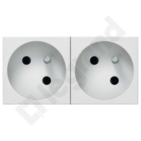 M45 BIAŁY GNIAZDO 4M 2X Z/U SKOŚNE ZACISKI SPRĘŻYNOWE 16A 250V