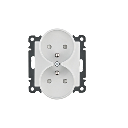 LUMINA SOUL/ INTENSE/ PASSION MODUŁ BIAŁY GNIAZDO 2X Z/U Z PRZESŁONAMI ZACISKI ŚRUBOWE 16A 250V /
