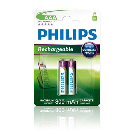 R03/AAA AKUMULATOR NIMH MULTILIFE 1.2V 800MAH FI10.5 H44.5MM 24.0G BLS.2SZT.