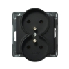 SONATA MODUŁ CZARNY MAT GNIAZDO 2X Z/U ZACISKI ŚRUBOWE 16A 250V