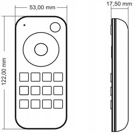 NEXTEC PILOT RGB+RGBW 4 STREFY 12-24V DC CZARNY 2X AAA