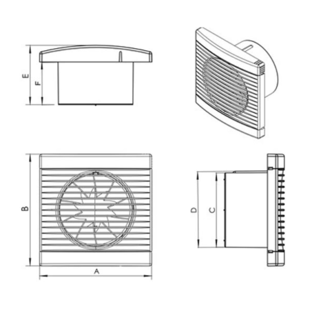 PLAY 100 WCH CLASSIC WENTYLATOR ŚCIENNY (ŁOŻYSKA KULKOWE)