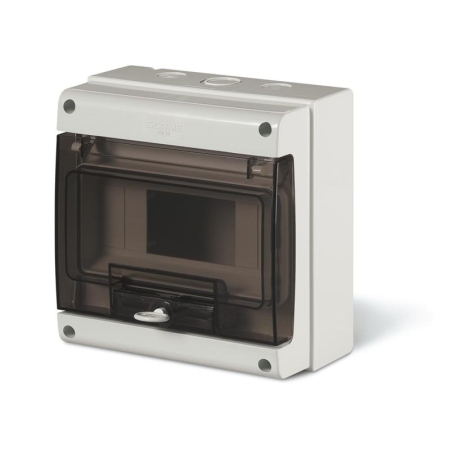 M190 ROZDZIELNIA PLASTIKOWA NT 8M 1X 8M N+PE IP66 IK07 190X184X106 DRZWI DYMNE SZARY DOMINO (do PV)