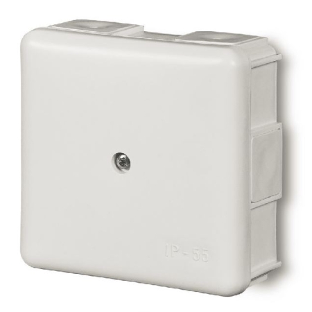 PUSZKA INSTALACYJNA NT 86X86X39 IP55 6 DŁAWIKÓW Z WKŁADEM 5X2.5 BIAŁY EP-LUX