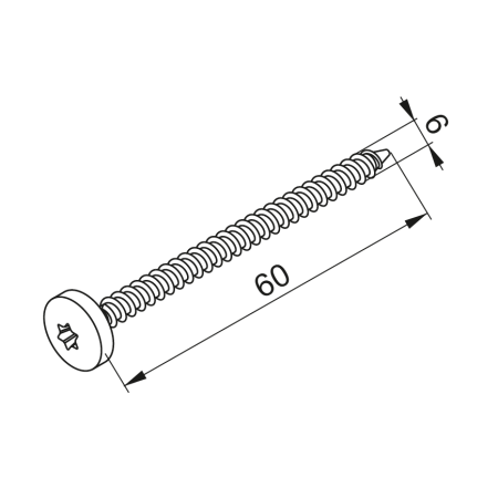 DDW 6X60-E WKRĘT DO DREWNA KWASOODPORNY A2 1.4301