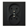 SONATA CZARNY MAT GNIAZDO 2X Z/U ZACISKI ŚRUBOWE 16A 250V