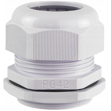 PG-42 DŁAWIK KABLOWY IP68 + NAKRĘTKA POLIAMID PA66 SZARY
