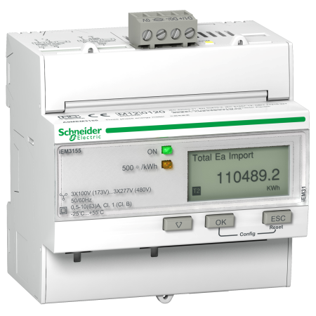 Schneider Electric PowerLogic Licznik energii trójfazowy 63A kl 1 MID Modbus, A9MEM3155