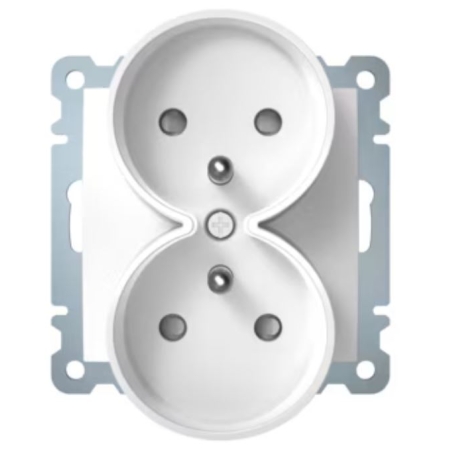 B.KWADRAT MODUŁ BIAŁY GNIAZDO 2X Z/U ONE PLATFORM ZACISKI ŚRUBOWE 16A 250V