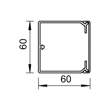 WDK60060RW KANAŁ KABLOWY INSTALACYJNY 60X60 PVC BIAŁY RAL9010 WDK