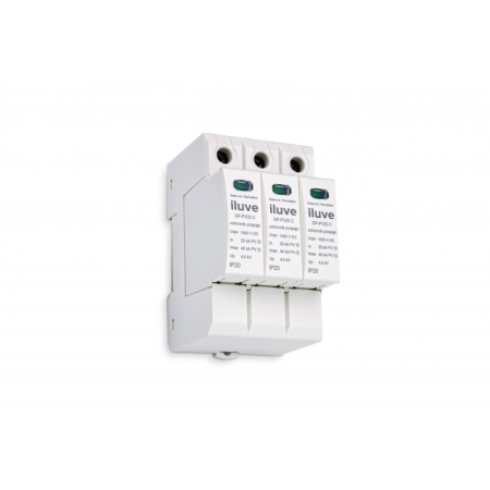 OP-PV20 OGRANICZNIK PRZEPIĘĆ PV T2 C 3P 3M 20/40KA 4KV 1000V DC PV