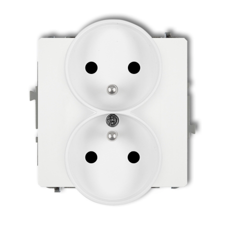 DECO MODUŁ BIAŁY GNIAZDO 2X Z/U Z PRZESŁONAMI ZACISKI ŚRUBOWE 16A 250V