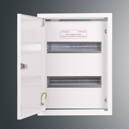 RZ-4NN2X12S ROZDZIELNIA METALOWA NT 24M 2X 12M N+PE IP30 392X288X130 DRZWI PEŁNE BIAŁY