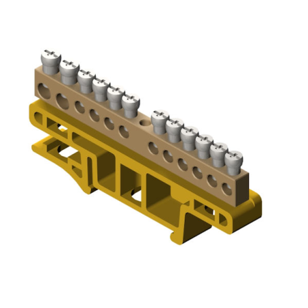 LZ-12/N LISTWA ZACISKOWA 12-TOROWA ZIELONA NA TH35