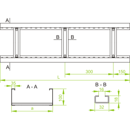 DSC400H100/6 DRABINKA KABLOWA 6M 2.0MM