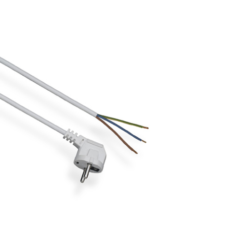 PZ1.5 BIAŁY PRZEWÓD PRZYŁĄCZENIOWY  2M (H03VV-F 3X1.5) OKRĄGŁY WTYCZKA KĄTOWA UNISCHUKO