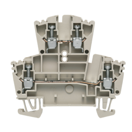 WDK  2.5 ZŁĄCZKA SZYNOWA PRZELOTOWA GWINTOWA 2-PIĘTROWA BEŻ