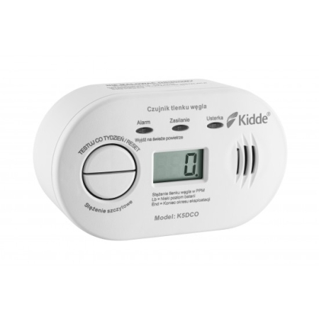CZUJNIK/ DETEKTOR TLENKU WĘGLA/ CZADU/ CO BATERYJNY 2X AA KIDDE