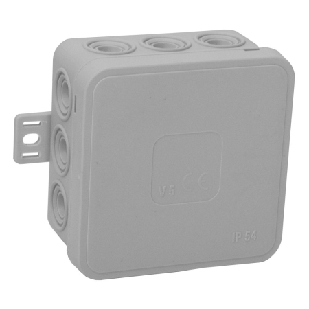 V5 PUSZKA INSTALACYJNA NT 75X75X41 IP54 IK07 PUSTA 12-WLOTOWA Z OSŁABIENIAMI KLIK SZARY