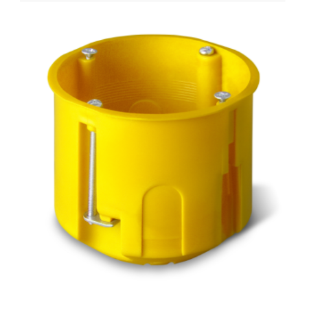 PK-60F PUSZKA INSTALACYJNA PT GIPS 1X FI60 IP20 GŁĘBOKA Z WKRĘTAMI SAMOGASNĄCA ŻÓŁTY