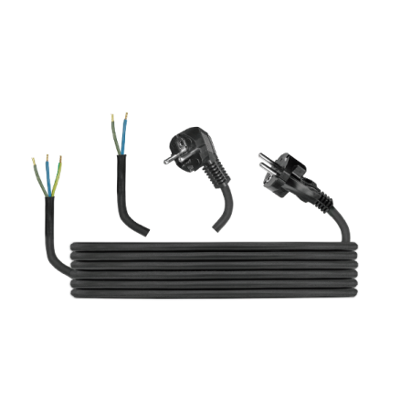 PRZEWÓD PRZYŁĄCZENIOWY  3M (H05RR-F 3X1.5) OKRĄGŁY WTYCZKA PROSTA UNISCHUKO CZARNY