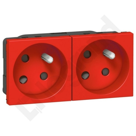 M45 CZERWONY GNIAZDO 4M 2X Z/U SKOŚNE DATA Z BLOKADĄ NA KLUCZ ZACISKI SPRĘŻYNOWE 16A 250V