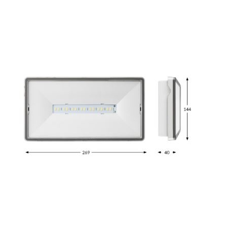 ONTEC S M2 102 M AT COLD W BIAŁY OPRAWA AWARYJNA LED 4.7W 1H IP65 IK08 241LM