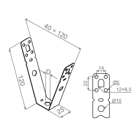 WT120 M8 WIESZAK TRAPEZOWY