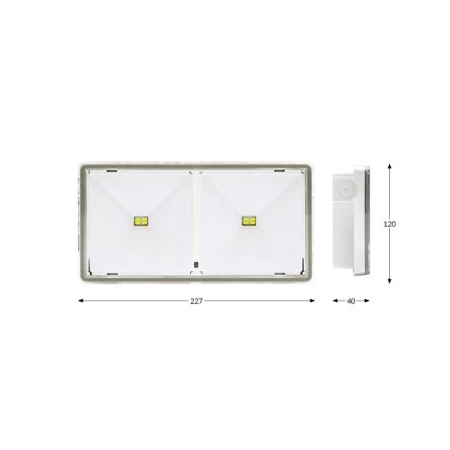 ONTEC S20 MIX 60/180 M/NM AT W BIAŁY OPRAWA AWARYJNA LED 3.8W 1H IP65 IK08