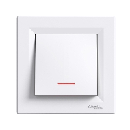 Schneider Electric Asfora, łącznik 1-biegunowy, z podświetleniem, biały, EPH1400121