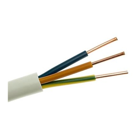 YDY 3X 2.5 ŻO BIAŁY PRZEWÓD INSTALACYJNY OKRĄGŁY DRUT 450/750V KL.1 BĘBEN