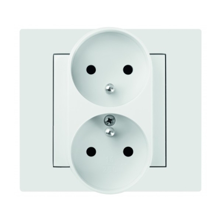 VESTRA MODUŁ BIAŁY GNIAZDO 2X Z/U 2P+Z ZACISKI ŚRUBOWE 16A 250V