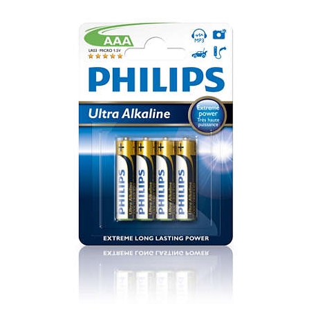 LR03/ AAA BATERIA WYSOKOALKALICZNA ULTRA ALKALINE 1.5V FI10.3 H44.5MM 44.0G BLS.4SZT.