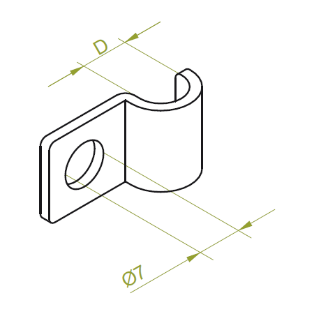UDF12 UCHWYT KABLA 1X 1.2MM