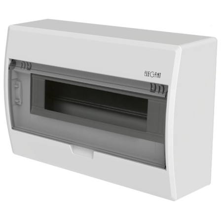 ELEGANT ROZDZIELNIA PLASTIKOWA NT 12M 1X 12M N+PE IP40 198X298X96 DRZWI DYMNE BIAŁY