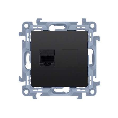 SIMON 10 MODUŁ CZARNY MAT GNIAZDO KOMPUTEROWE 1X UEA  CAT. 6 UTP PŁASKIE