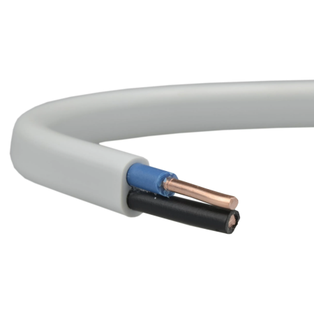 YDYP 2X 1.5 BIAŁY PRZEWÓD INSTALACYJNY PŁASKI DRUT 450/750V KL.1