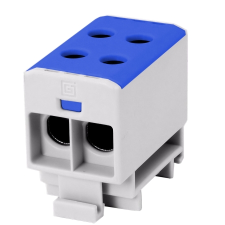 ZŁĄCZKA SZYNOWA PRZELOTOWA 2X AL/CU 2.5-35.0MM2 1000V AC/ 1500V DC ZACISK UNIWERSALNY NIEBIESKI