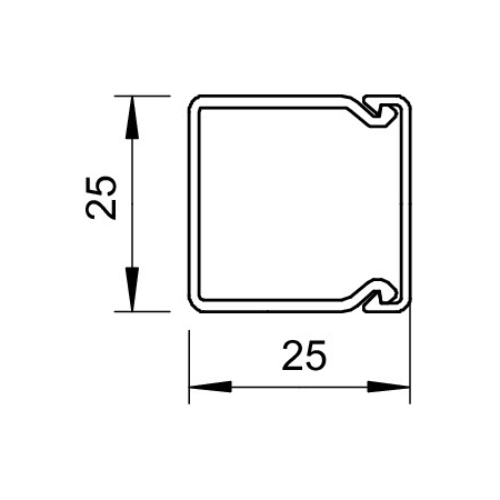 WDK25025RW KANAŁ KABLOWY INSTALACYJNY 25X25 PVC BIAŁY RAL9010 WDK