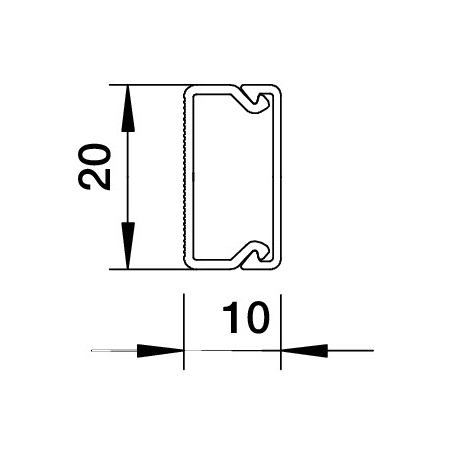 WDK10020RW KANAŁ KABLOWY INSTALACYJNY 20X10 PVC BIAŁY RAL9010 WDK