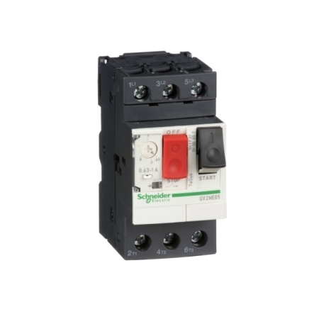 Schneider Electric Wyłącznik silnikowy GV2ME napęd przyciskowy 0,63-1A zaciski skrzynkowe, GV2ME05