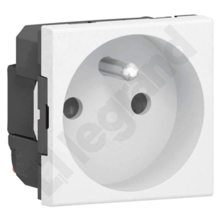 M45 BIAŁY GNIAZDO 2M 1X Z/U PROSTE ZACISKI SPRĘŻYNOWE 16A 250V
