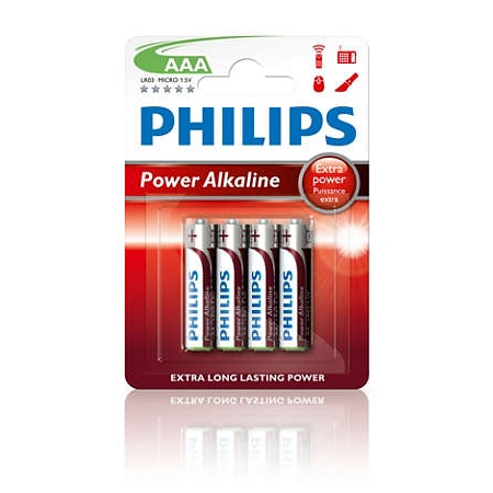 LR03/ AAA BATERIA ALKALICZNA POWER ALKALINE 1.5V FI10.5 H44.5MM 44.0G BLS.4SZT.
